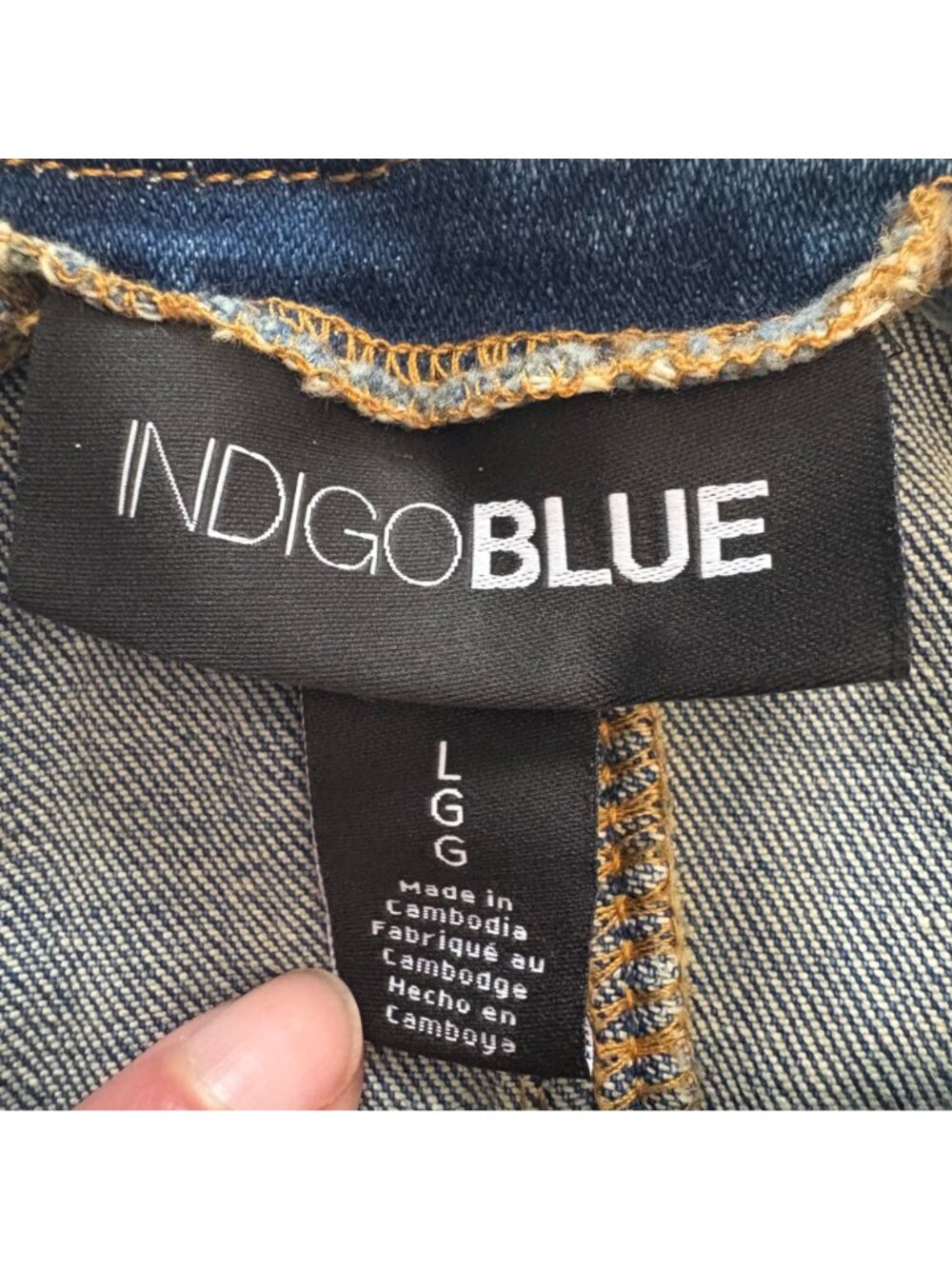 Indigo Blue 90's Style Distressed Navy Denim Y2K Dungarees Streetwear Overalls L - Picture 3 of 14